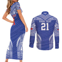 Manu Samoa Pacific Samoa Rugby Custom Couples Matching Short Sleeve Bodycon Dress and Long Sleeve Button Shirt Polynesian Pattern LT9 - Polynesian Pride