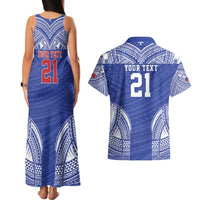 Manu Samoa Pacific Samoa Rugby Custom Couples Matching Tank Maxi Dress and Hawaiian Shirt Polynesian Pattern LT9 - Polynesian Pride