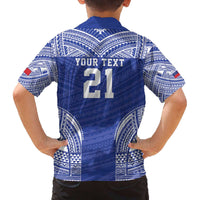 Manu Samoa Pacific Samoa Rugby Custom Family Matching Off The Shoulder Long Sleeve Dress and Hawaiian Shirt Polynesian Pattern