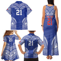 Manu Samoa Pacific Samoa Rugby Custom Family Matching Tank Maxi Dress and Hawaiian Shirt Polynesian Pattern