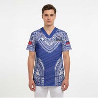 Manu Samoa Pacific Samoa Rugby Custom Scrub Top Polynesian Pattern - Polynesian Pride