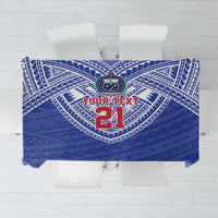 Manu Samoa Pacific Samoa Rugby Custom Tablecloth Polynesian Pattern LT9 Blue - Polynesian Pride