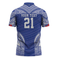Manu Samoa Pacific Samoa Rugby Custom Zipper Polo Shirt Polynesian Pattern - Polynesian Pride