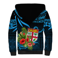 Fiji Islands Sherpa Hoodie With Polynesian Tribal Happy National Day LT9 - Polynesian Pride
