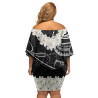 White Sunday Tokelau Gardenia Thunbergia Family Matching Off Shoulder Short Dress and Hawaiian Shirt Fakamalo Atu Kia Te Koutou Uma