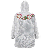 Manuia le Aso Sa o Tamaiti Tonga Wearable Blanket Hoodie White Sunday Heilala Lei