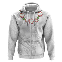 Manuia le Aso Sa o Tamaiti Tonga Zip Hoodie White Sunday Heilala Lei LT9 Zip Hoodie White - Polynesian Pride