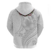 Manuia le Aso Sa o Tamaiti Tonga Zip Hoodie White Sunday Heilala Lei LT9 - Polynesian Pride