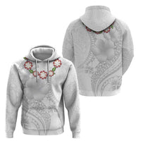 Manuia le Aso Sa o Tamaiti Tonga Zip Hoodie White Sunday Heilala Lei LT9 - Polynesian Pride