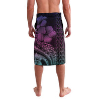 Hawaiian Sea Turtle Lavalava Pink Hibiscus Flowers and Kakau Pattern
