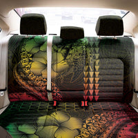 Hawaiian Sea Turtle Back Car Seat Cover Reggae Hibiscus Flowers and Kakau Pattern