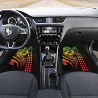 Hawaiian Sea Turtle Car Mats Reggae Hibiscus Flowers and Kakau Pattern