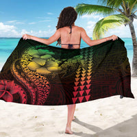 Hawaiian Sea Turtle Sarong Reggae Hibiscus Flowers and Kakau Pattern