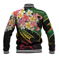 Kiribati Red Jasmine Mango Baseball Jacket Reggae Polynesian Art Vibe LT9 - Polynesian Pride