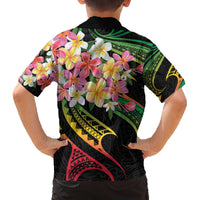Kiribati Red Jasmine Mango Family Matching Puletasi and Hawaiian Shirt Reggae Polynesian Art Vibe LT9 - Polynesian Pride