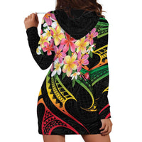 Kiribati Red Jasmine Mango Hoodie Dress Reggae Polynesian Art Vibe LT9 - Polynesian Pride