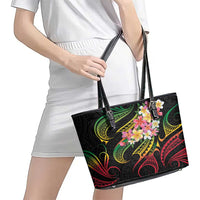 Kiribati Red Jasmine Mango Leather Tote Bag Reggae Polynesian Art Vibe LT9 - Polynesian Pride