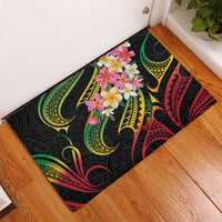 Kiribati Red Jasmine Mango Rubber Doormat Reggae Polynesian Art Vibe LT9 - Polynesian Pride