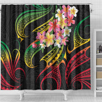 Kiribati Red Jasmine Mango Shower Curtain Reggae Polynesian Art Vibe