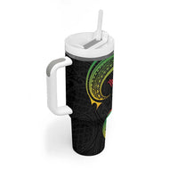 Kiribati Red Jasmine Mango Tumbler With Handle Reggae Polynesian Art Vibe LT9 - Polynesian Pride