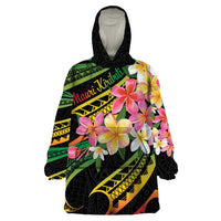 Kiribati Red Jasmine Mango Wearable Blanket Hoodie Reggae Polynesian Art Vibe LT9 One Size Reggae - Polynesian Pride