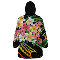 Kiribati Red Jasmine Mango Wearable Blanket Hoodie Reggae Polynesian Art Vibe LT9 - Polynesian Pride