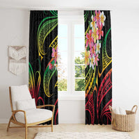 Kiribati Red Jasmine Mango Window Curtain Reggae Polynesian Art Vibe LT9 - Polynesian Pride
