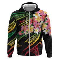 Kiribati Red Jasmine Mango Zip Hoodie Reggae Polynesian Art Vibe LT9 Zip Hoodie Reggae - Polynesian Pride