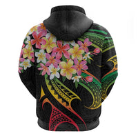 Kiribati Red Jasmine Mango Zip Hoodie Reggae Polynesian Art Vibe LT9 - Polynesian Pride