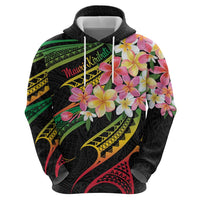 Kiribati Red Jasmine Mango Zip Hoodie Reggae Polynesian Art Vibe LT9 - Polynesian Pride