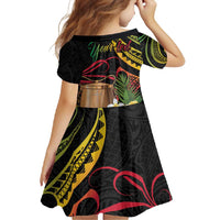 Personalised Tokelau Tropical Flowers Family Matching Mermaid Dress and Hawaiian Shirt Reggae Polynesian Art Vibe