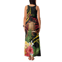 Personalised Tokelau Tropical Flowers Family Matching Tank Maxi Dress and Hawaiian Shirt Reggae Polynesian Art Vibe