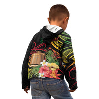 Personalised Tokelau Tropical Flowers Kid Hoodie Reggae Polynesian Art Vibe