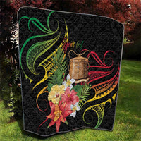 Personalised Tokelau Tropical Flowers Quilt Reggae Polynesian Art Vibe