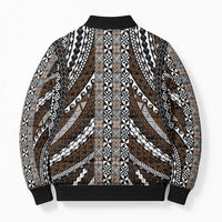 Brown Tongan Polynesian Tribal Bomber Puffer Jacket LT9 - Polynesian Pride
