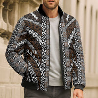 Brown Tongan Polynesian Tribal Bomber Puffer Jacket LT9 - Polynesian Pride