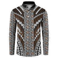 Brown Tongan Polynesian Tribal Button Sweatshirt LT9 Brown - Polynesian Pride