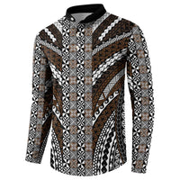 Brown Tongan Polynesian Tribal Button Sweatshirt LT9 - Polynesian Pride