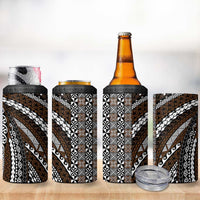 Brown Tongan Polynesian Tribal 4 in 1 Can Cooler Tumbler LT9 - Polynesian Pride