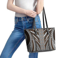 Brown Tongan Polynesian Tribal Leather Tote Bag LT9 - Polynesian Pride