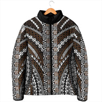 Brown Tongan Polynesian Tribal Padded Jacket LT9 - Polynesian Pride