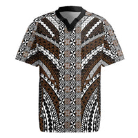Brown Tongan Polynesian Tribal Rugby Jersey LT9 Brown - Polynesian Pride