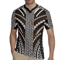 Brown Tongan Polynesian Tribal Rugby Jersey LT9 - Polynesian Pride