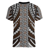 Brown Tongan Polynesian Tribal Women V-Neck T-Shirt - Polynesian Pride