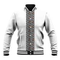 Light Gray Tongan Polynesian Tribal Baseball Jacket LT9 Unisex White - Polynesian Pride