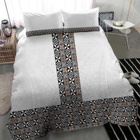 Light Gray Tongan Polynesian Tribal Bedding Set - Polynesian Pride