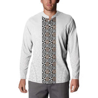 Light Gray Tongan Polynesian Tribal Button Sweatshirt LT9 - Polynesian Pride