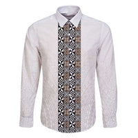 Light Gray Tongan Polynesian Tribal Family Matching Off Shoulder Short Dress and Hawaiian Shirt - Polynesian Pride