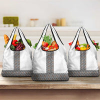 Light Gray Tongan Polynesian Tribal Grocery Bag LT9 3-pack One Size White - Polynesian Pride