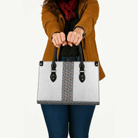 Light Gray Tongan Polynesian Tribal Leather Bag - Polynesian Pride